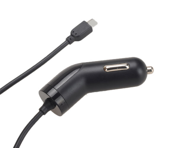 2.4A Portable Car Charger With Built-in Micro USB Cable