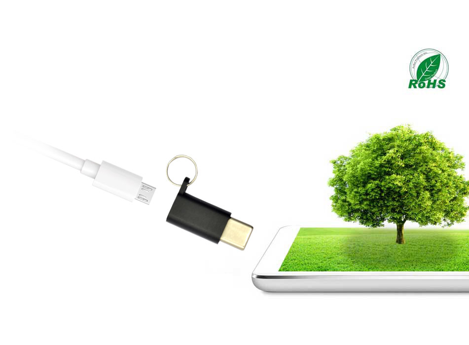 Aluminum-Micro-USB-to-USB-C-Adapter-with-Keychain-Environmentally-Friendly