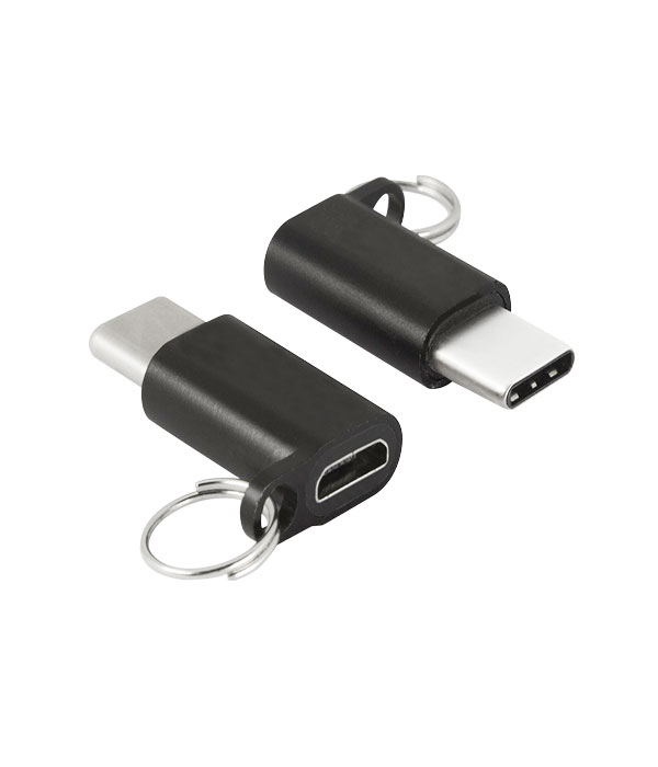 Aluminum Micro USB to USB-C Adapter with Keychain