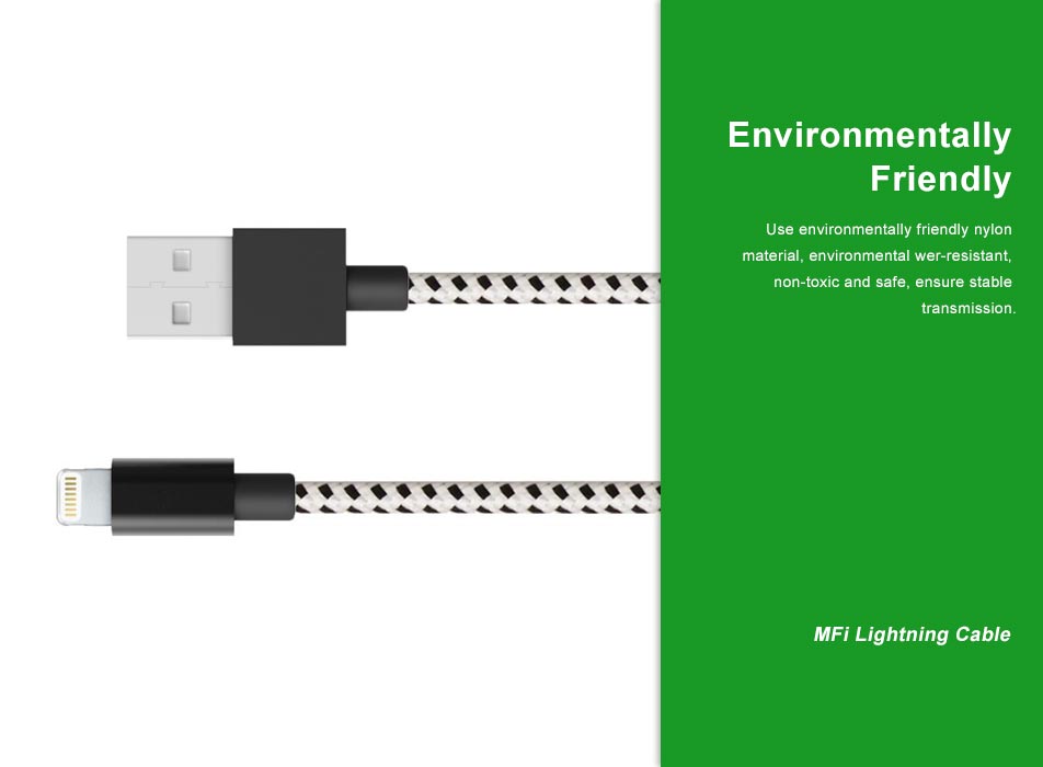 Environmentally friendly Nylon Lightning Cable