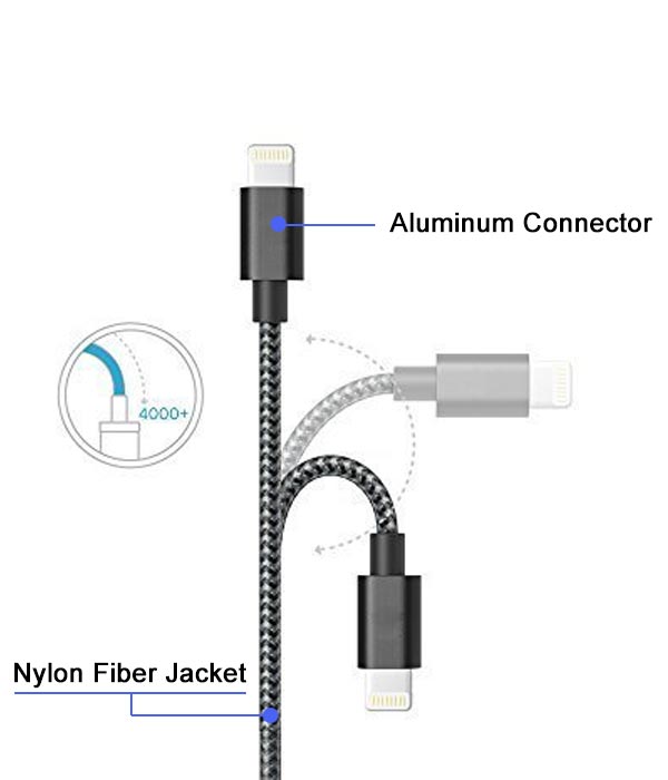 Nylon Braided Lightning Cable with Aluminum Connector
