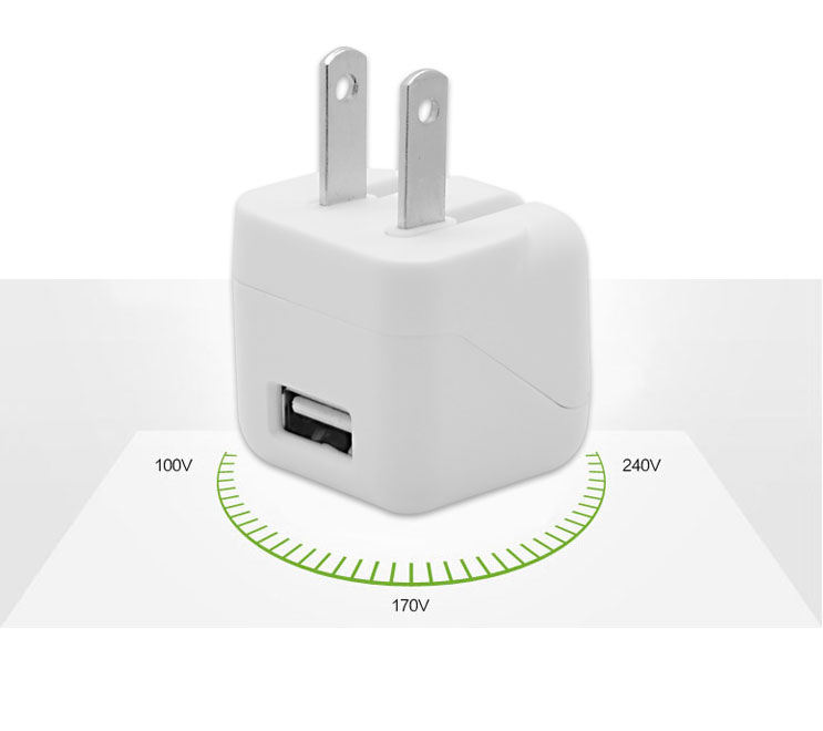 Single USB Ultra-compact Wall-Charger-with-Folding Plug wide voltage range