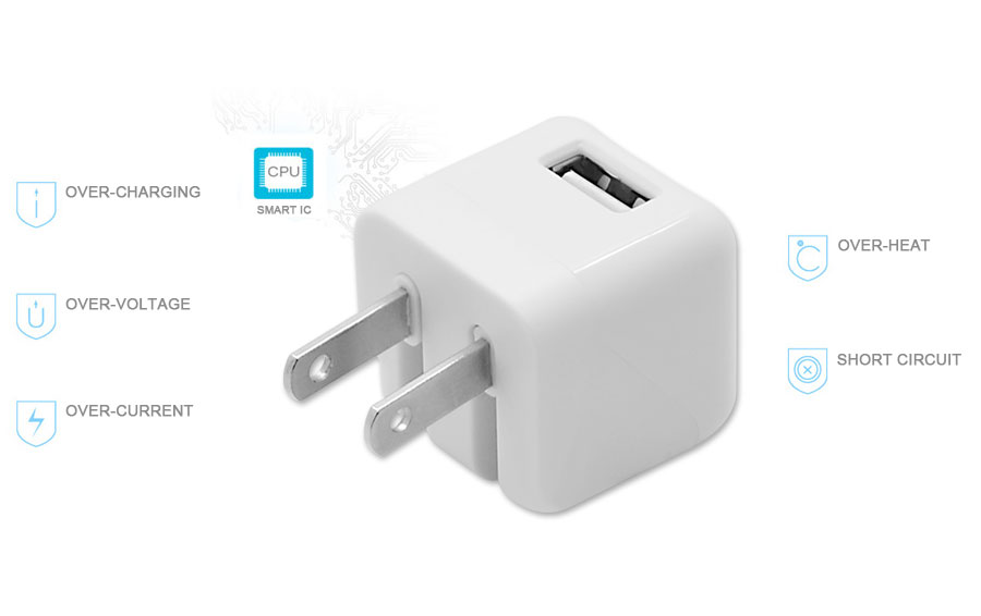 Ultra-compact single usb wall charger 5 intelligent protection
