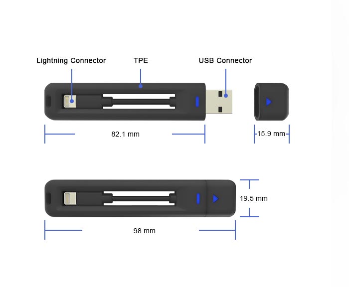 lightning cable key chain