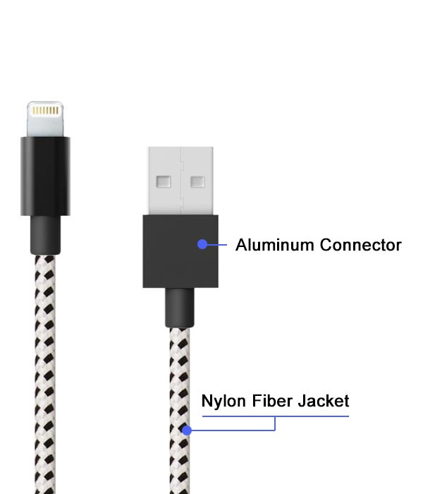 nylon lightning cable for lightning devices
