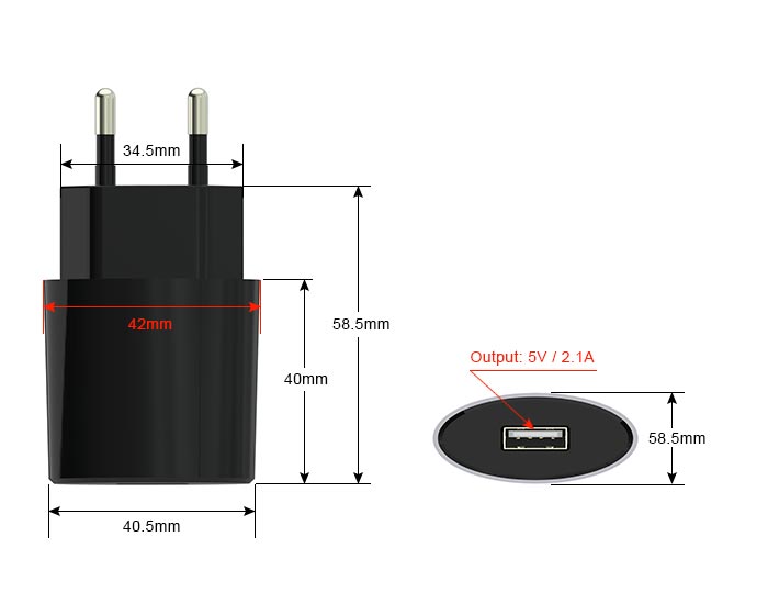 2.1 amp wall charger Specifications