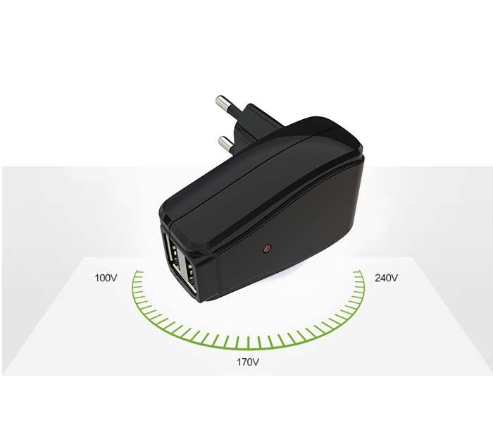 dual usb travel charger wide voltage range