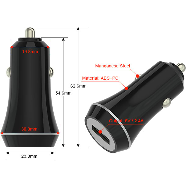 2.4 amp car charger specifications