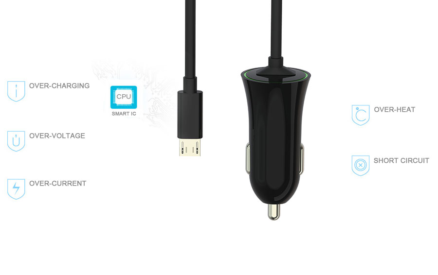 micro usb car charger protection